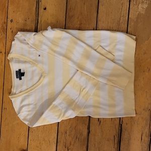 TOMMY HILFIGER LIGHT YELLOW AND WHITE STRIPPED LONG SLEEVE MEDIUM